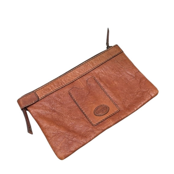 Vintage Fossil Y2K Clutch Leather Bag - Picture 1 of 9